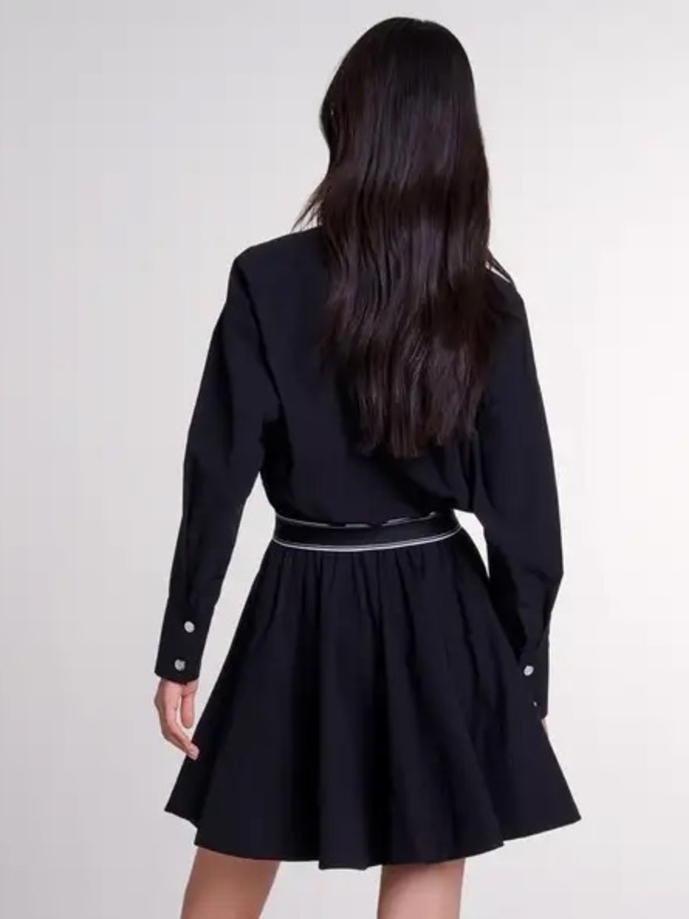 Maje Ratia shirt dress in black Sz 36 - Picture 2 of 9